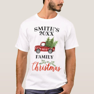 T-shirt Noël de la famille Vintage Truck