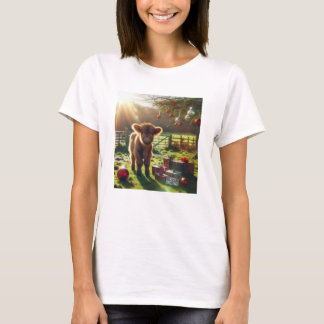T-shirt Noël de la vache Highland