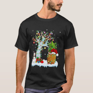 T-shirt Noël de l'arbre d'éclairage de Noël Ananas