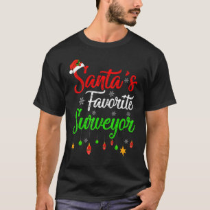 T-shirt Noël de l'arpenteur favori de Père Noël de Noël