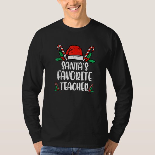 T-shirt Noël de l'enseignant préféré du Père Noël (Devant)