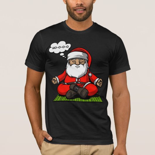 T-shirt Noël de méditation de yoga de zen de Père Noël (Devant)