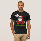 T-shirt Noël de méditation de yoga de zen de Père Noël (Devant entier)