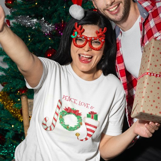 T-shirt Noël de paix, d'amour et de joie
