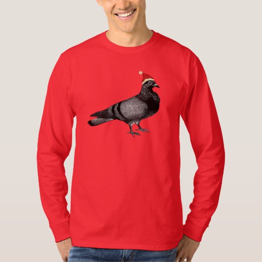T-shirt noël de pigeon (Devant)