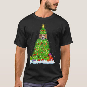 T-shirt Noël Décorations Lumières Père Noël Chien Beagle N