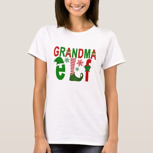 T-shirt Noël d'elfe de GRAND-MAMAN. .png (Devant)