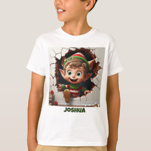 T-shirt Noël d'elfe drôle personnalisé