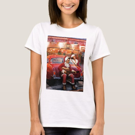 T-shirt Noël d'Elvis et de Marilyn (Devant)