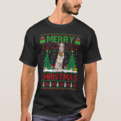 T-shirt Noël des arbres de Noël éclairent mauvais Père Noë (Devant)