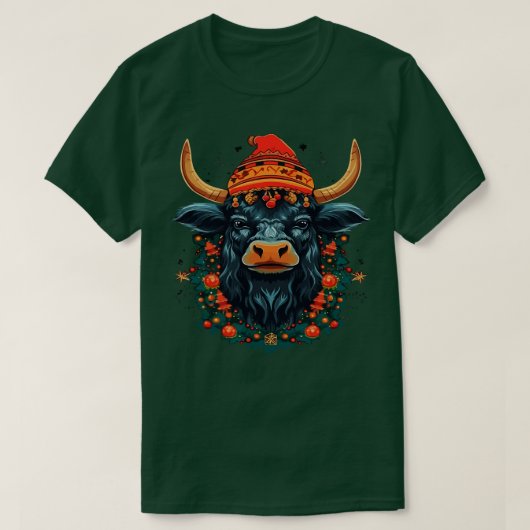 T-shirt Noël des buffles d'eau (Design devant)