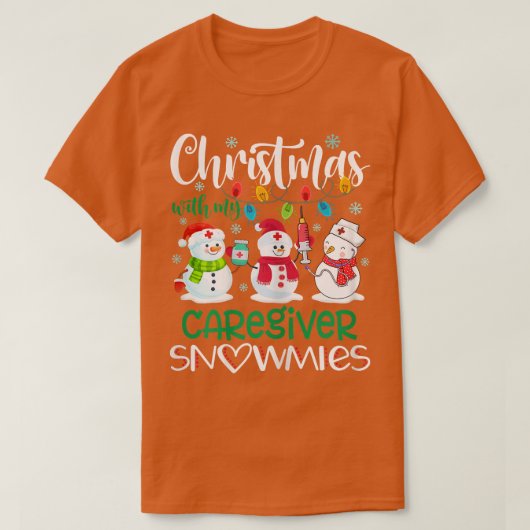 T-shirt Noël des femmes avec mon aideur de soins Neige Ste (Design devant)