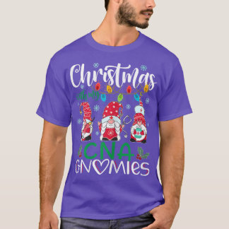 T-shirt Noël des femmes avec mon CNA Gnomies Nurse Stethos