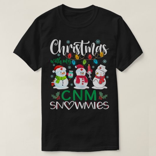 T-shirt Noël des femmes avec mon CNM Snowmies Nurse Stetho (Design devant)