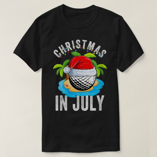 T-shirt Noël des femmes en juillet Golf Ball Santa Hat Sum (Design devant)