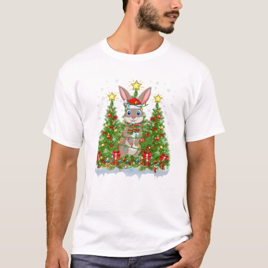 T-shirt Noël des lumières Père Noël Hare (Devant)