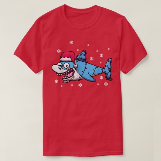 T-shirt Noël des requins de Père Noël (Design devant)