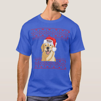 T-shirt noël design Golden retriever joyeux noël