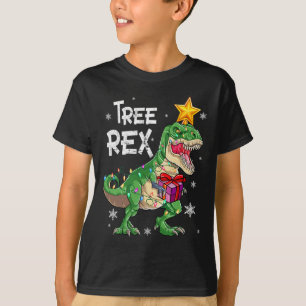 T-shirt Noël Dinosaure Arbre Rex Pajamas Hommes Garçons En