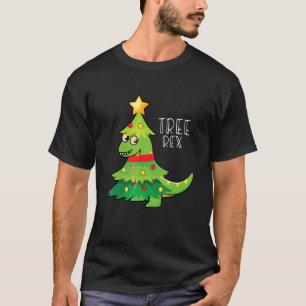 T-shirt Noël Dinosaure Arbre Rex Pajamas Hommes Garçons En
