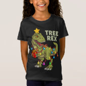 T-Shirt Noël Dinosaure Lumière Arbre Rex (Devant)