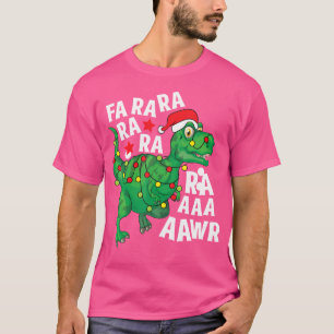 T-shirt Noël Dinosaure Santa Hat Fa Ra Rawr T-Rex X