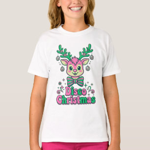 T-shirt Noël disco renne nœud boule soirée groove