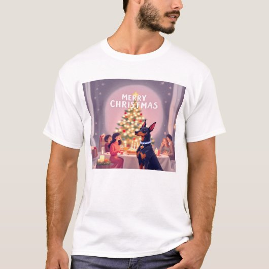 T-shirt Noël Doberman (Devant)