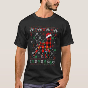 T-shirt Noël Doberman Amoureux des chiens Santa Hat Ugly X