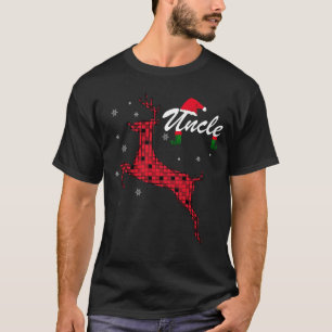 T-shirt Noël d'oncle Reindeer Plaid Holiday Family