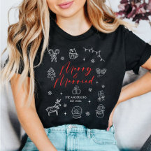 Noël Doodles de nom personnalisé Merry and Married