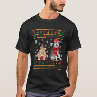 T-shirt Noël Doux moche Sibérien Husky Santa Hat Re