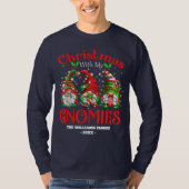 T-shirt Noël Drôle Avec Mes Gnomies Famille Gnome Noël (Devant)