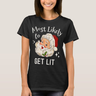 T-shirt Noël Drôle Boire mignon Père Noël Face Holiday
