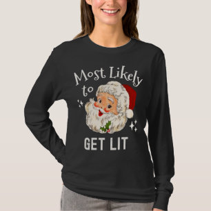 T-shirt Noël Drôle Boire mignon Père Noël Face Holiday