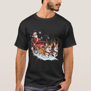 T-shirt Noël drôle de chiens Corgi amateurs Xmas