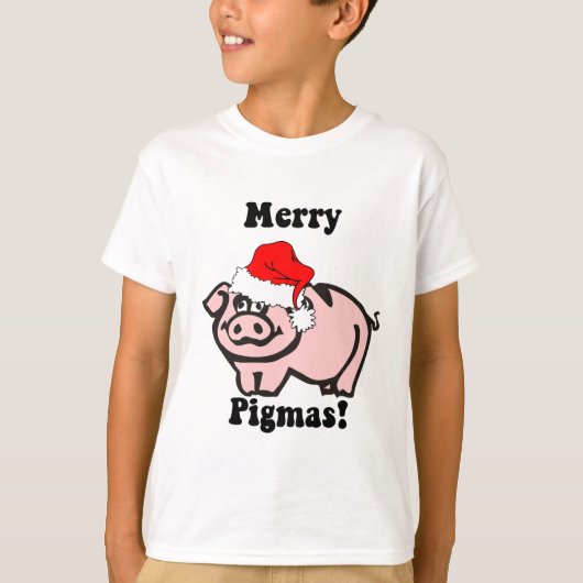 T-shirt Noël drôle de porc (Devant)