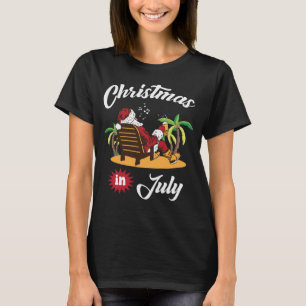 T-shirt Noël drôle du Père Noël en juillet Tropical