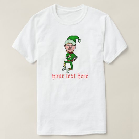 T-shirt Noël drôle Elf fâché a personnalisé le texte (Design devant)