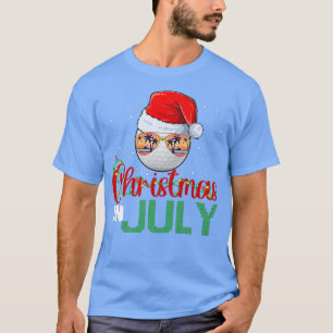 T-shirt Noël Drôle En Juillet Père Noël Golf Ball & Sungla