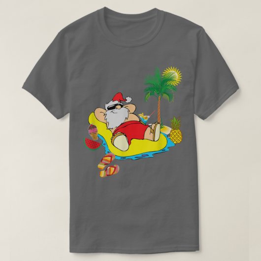 T-shirt Noël drôle en juillet Père Noël Hawaiian Summer Be (Design devant)