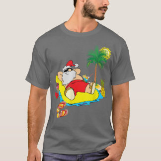 T-shirt Noël drôle en juillet Père Noël Hawaiian Summer Be