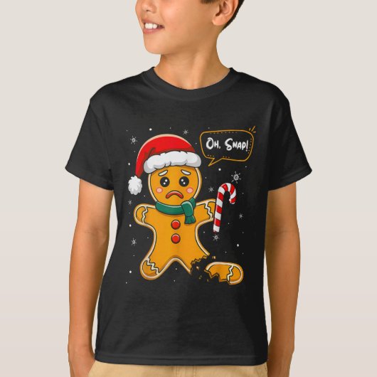 T-shirt Noël drôle Oh Snap Gingerbread Homme Cookie X M (Devant)