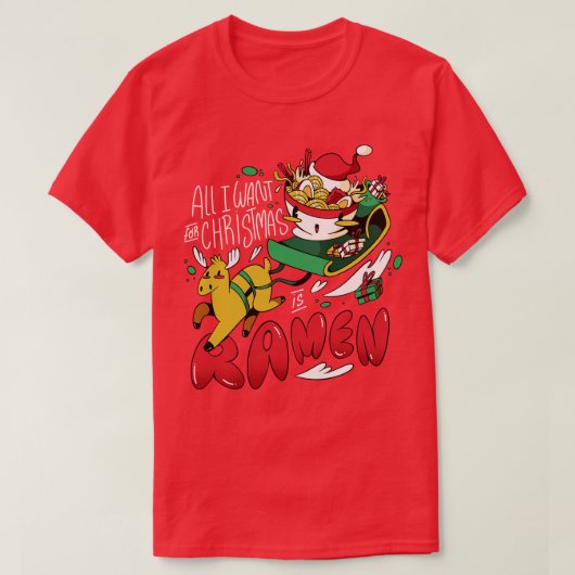 T-shirt Noël Drôle Pour Les Amoureux Du Ramen (Design devant)