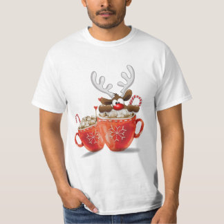 T-shirt Noël Drôle Rinder en Coupe de Chocolat chaud