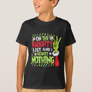 T-shirt Noël drôle sur la liste des vilains et je regrette
