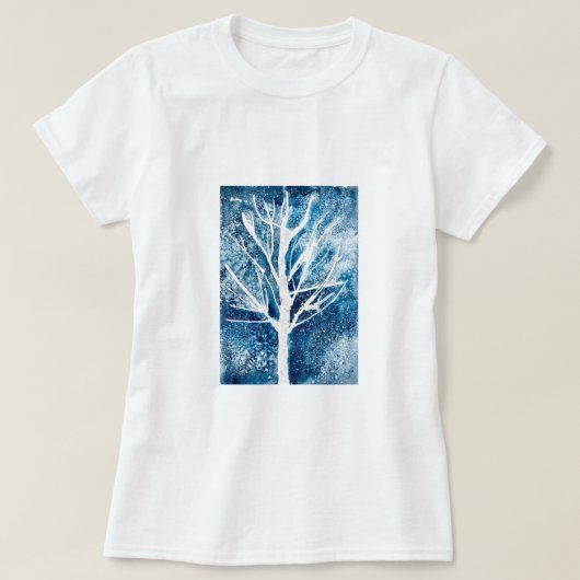 T-shirt Noël du bouleau blanc d'hiver (Design devant)