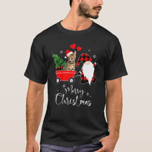 T-shirt Noël du chat du Bengale avec le pyjama du chapeau 