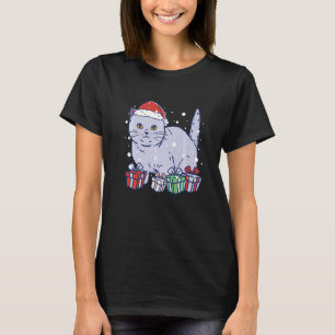 T-shirt Noël du chat et du chat avec santa chapeau chat