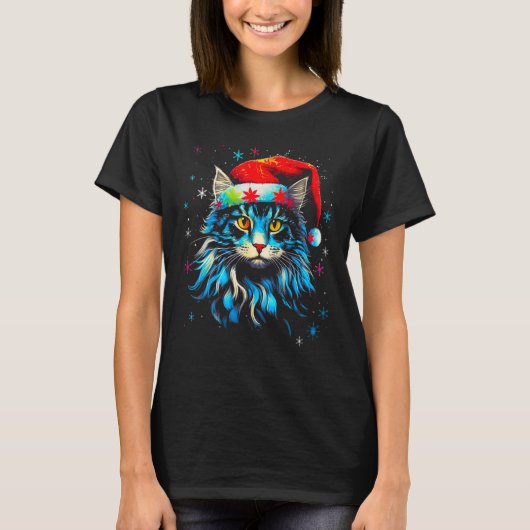 T-shirt Noël du chat Maine Coon (Devant)